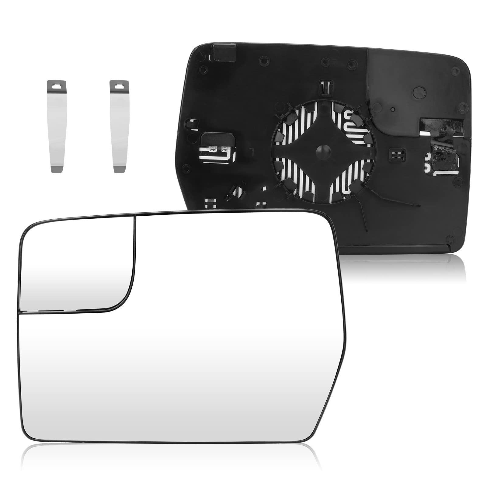 Photo 1 of Driver Left Side Power Heated Mirror Glass for 2011-2014 Ford F-150 with Rear Holder, Blind Spot Convex Side View Mirror, Replace for BL3Z-17K707-E