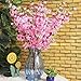Soledi Artificial Peach Bouquet 10 Bunch Blossom Flower for Home Office Decor Pink