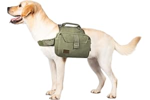 OneTigris Dog Pack Hound Travel Camping Hiking Backpack Saddle Bag Rucksack for Medium & Large Dog (Ranger Green, Large)