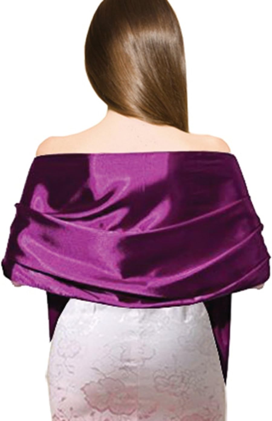 LHY Costumes Satin Shawl Wrap For Wedding/Evening Party (Purple)
