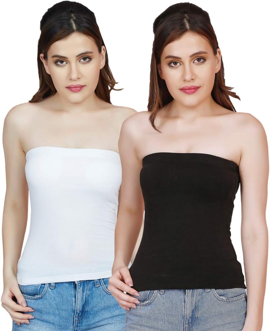 Women Cotton Non Padded Tube Top Combo