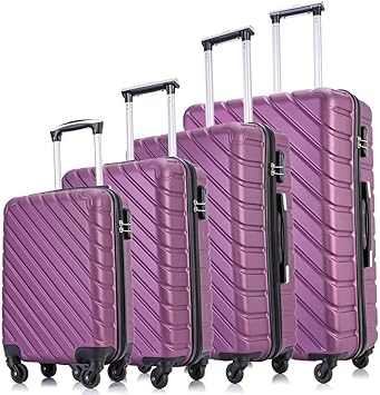 purple hard shell luggage