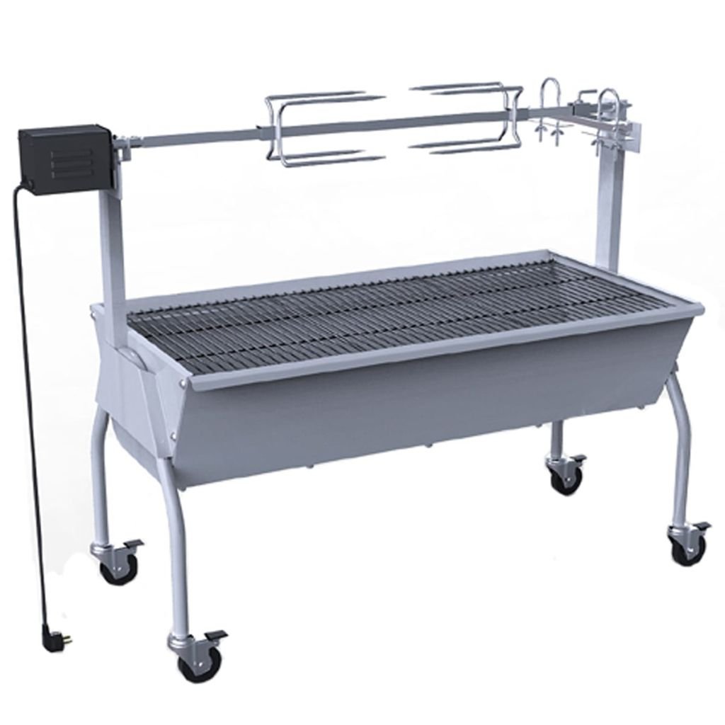 Set Griglia-Spiedo BBQ-Toro Per Weber Go Anywhere: Girarrosto E Estensione In Acciaio, Motore A Batteria Per 4 Kg