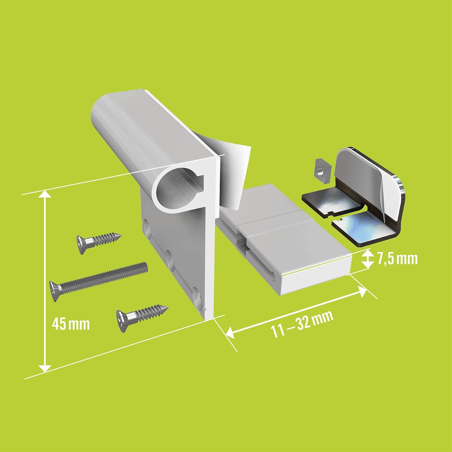 Windhager Insect protection clamp adapter for frame doors accessories assembly fly screen without drilling, white, 03874 - 3 pieces - Image 5