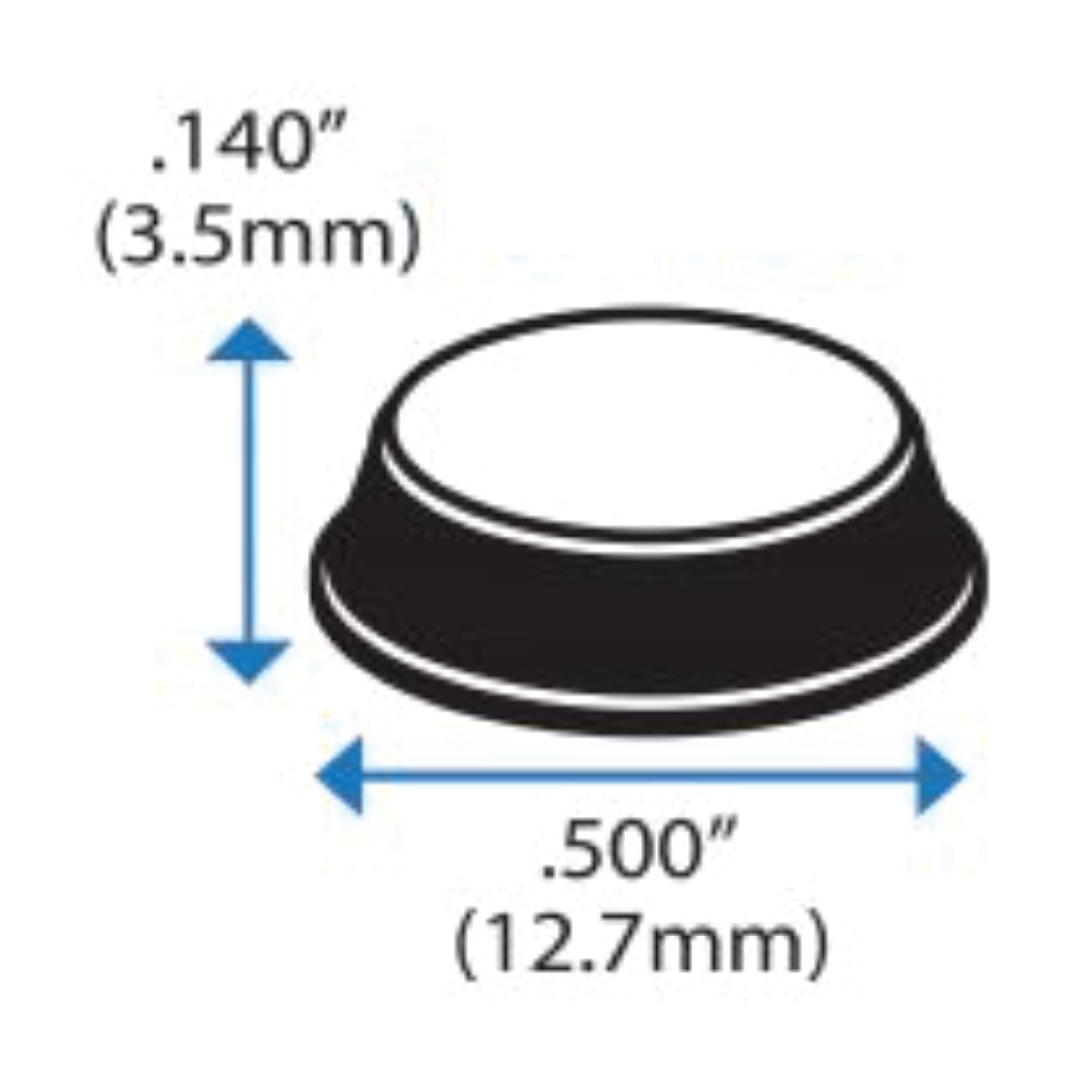 Pack of 100 Cabinet Door Bumpers - 1/2” Diameter Clear Adhesive Pads for Drawers, Glass Tops, Cutting Boards, Picture Frames, Small Furniture