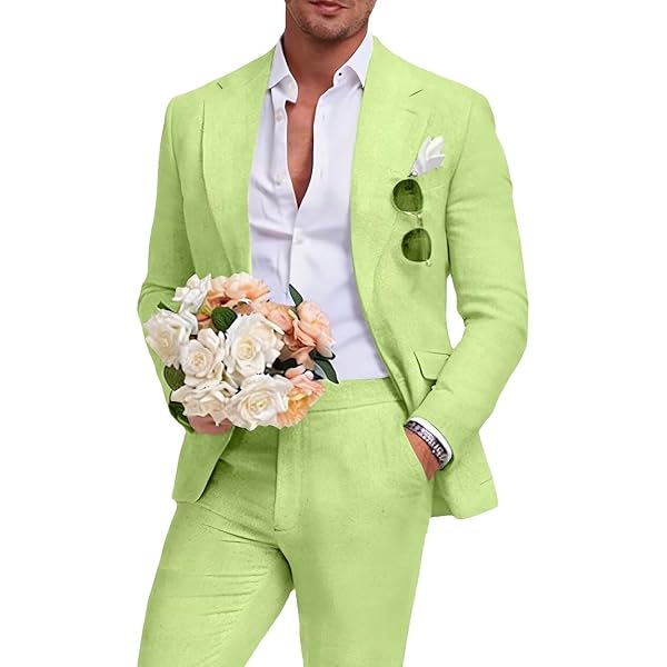 Traje Informal De Dos Piezas Para Hombre - Tejido Cómodo Elástico, Perfecto Para El Día A Día Y Salidas Casuales De Verano