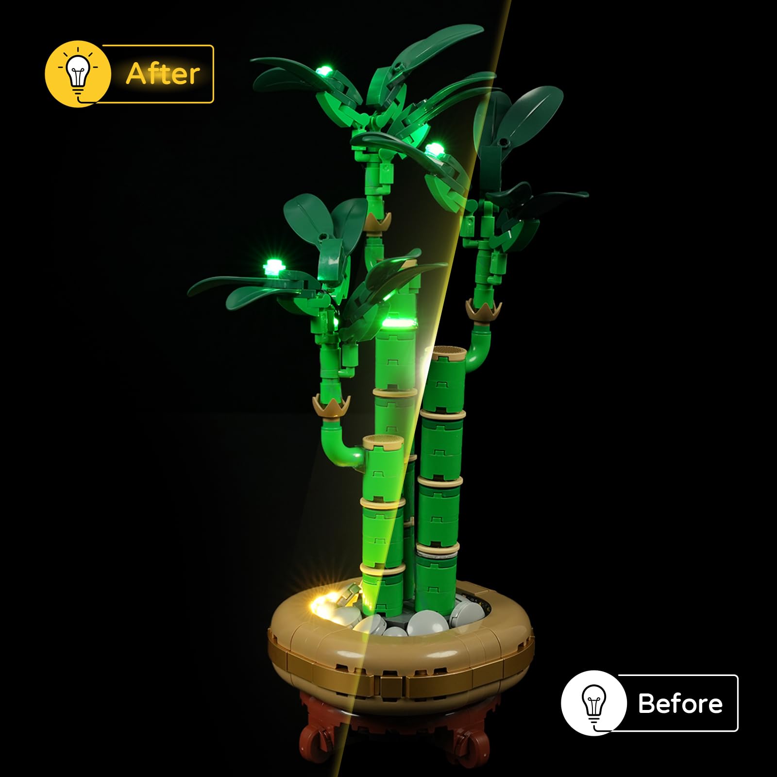 YEABRICKS LED Licht für 10344 The Botanical Collection Glücks-Bambus Bausteine Modell (Bausteine Set Nicht enthalten) 6
