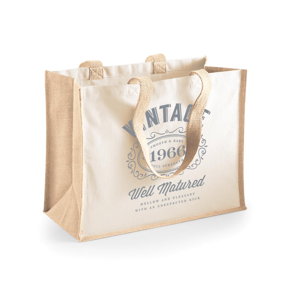 D Design Invent Print! 60th Birthday Gift Bag Present Age 60 Funny Vintage Keepsake for Women Novelty Gift Heavyweight Tote Bag Gift Idea 42 x 33 x 19cm