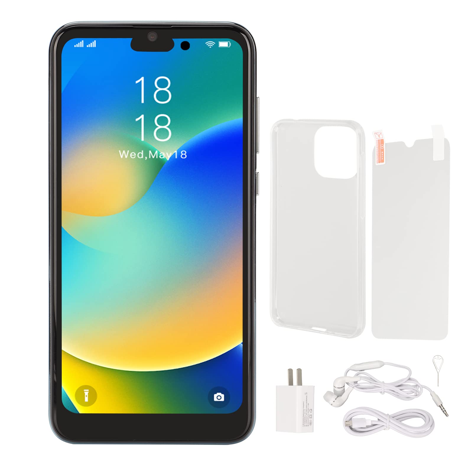 Acogedor Acogedorbsm0ufxht1 Unlocked Smartphone, I14pro Max Phone for Android11, 6.1 inch 4GB RAM 32GB ROM, 16MP 8MP Dual Camera, 6800mAh Battery, Face Recognition, 2G 5G Dual WiFi, Bluetooth 5.0