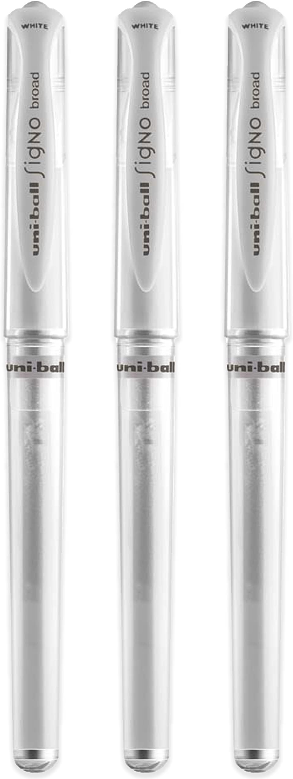 Uni-ball Signo UM-153 Broad Point Gel Pen White Pack of 3