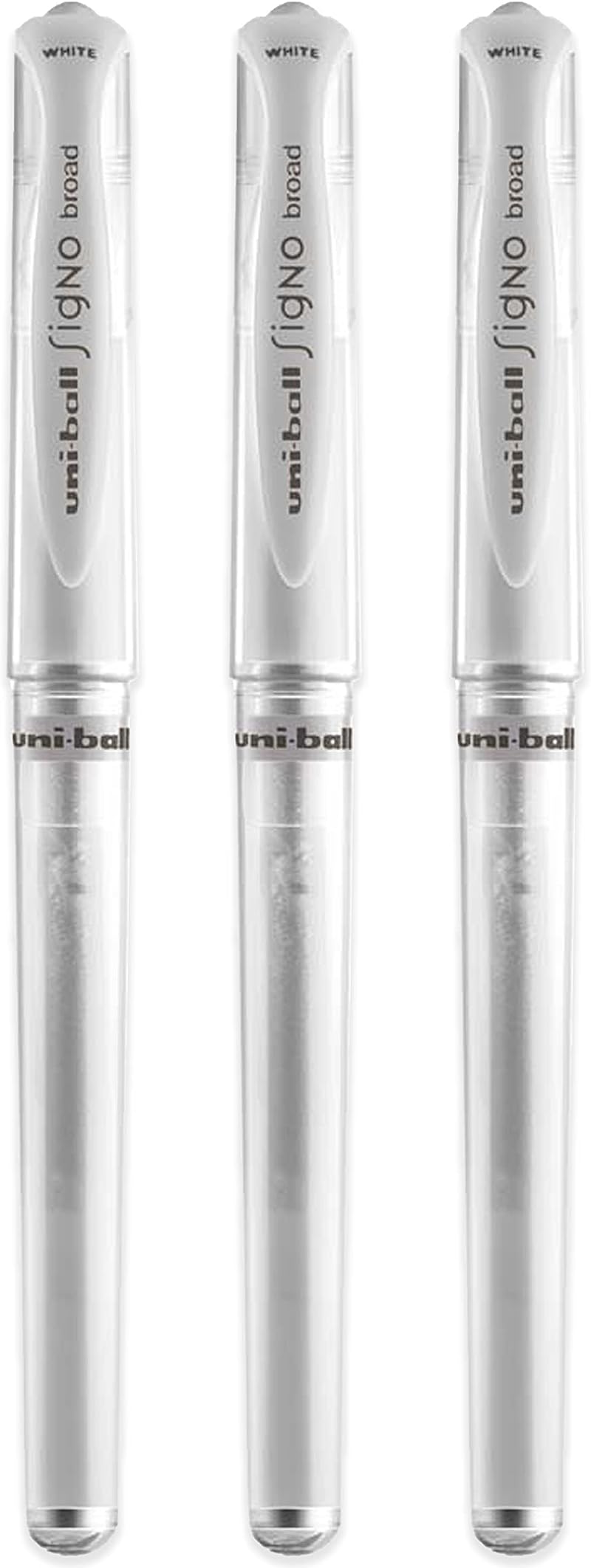 Uni-ball Signo UM-153 Broad Point Gel Pen White Pack of 3