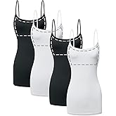 Sugar Sunday Long Cotton Camisole Top with Built in Bra