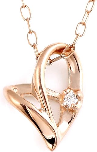 Suehiro ネックレス レディース ダイヤモンド ピンクゴールド オープンハート