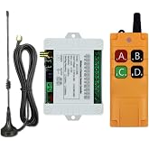 fushionsea Remote Control Switch DC 12V 24V 36V 10A 4CH 433Mhz 600ft Long Range Wireless Relay Switch for Garage Door, Industrial Control, Household Control etc