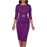 Business Casual Dress for Women Elegance Church Dresses Midi Bodycon Pencil Dress Office Modest Work Suiting Outfits