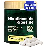 WepBio Liposomal NAD+ Supplement, Nicotinamide Riboside with Resveratrol 900mg for Women and Men, High Purity NAD Booster Supplement for Energy & Healthy Aging - 90 Capsules