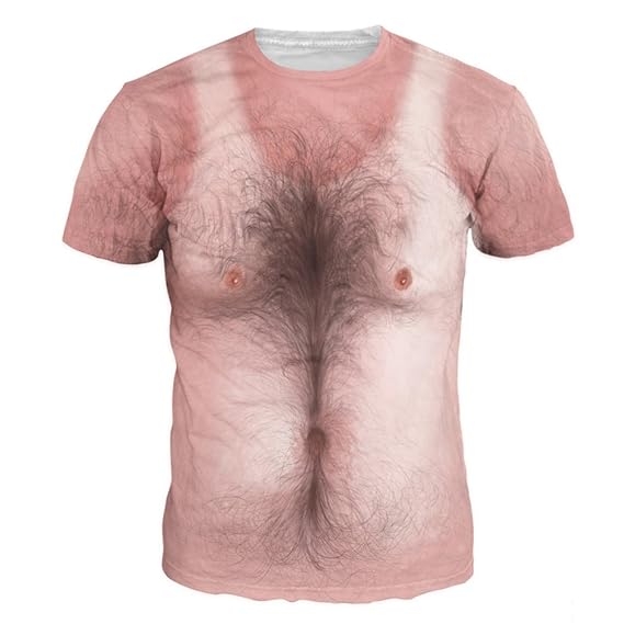 Buy Chest Hair Design T Shirts Men Funny 3d Digital Printing Men