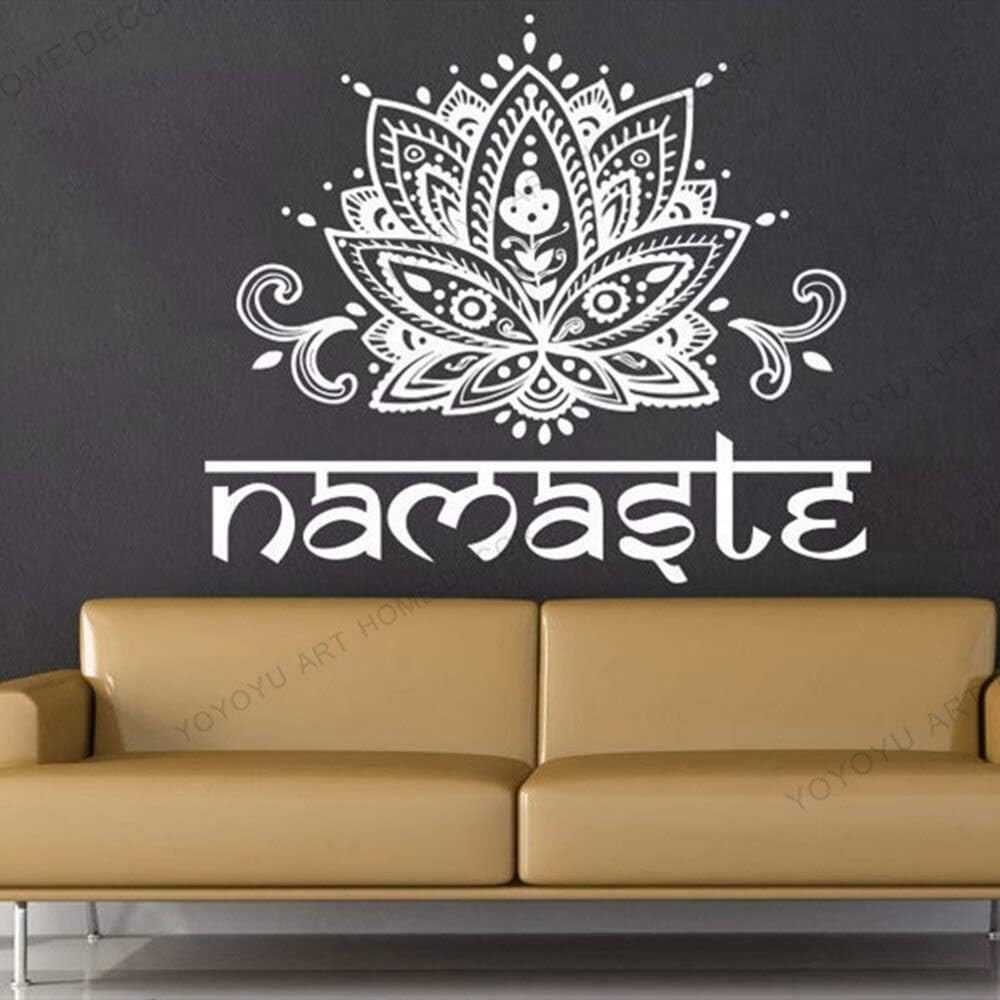 Mandala Pared calcomanía Namaste Flor de Loto Mandala Indio Yoga Pared