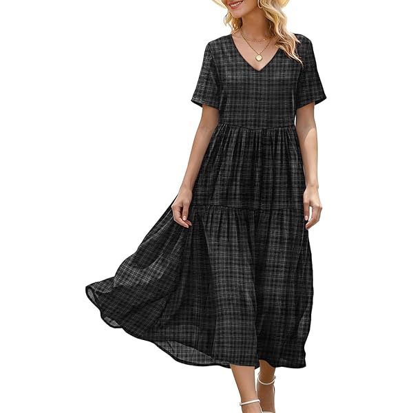 Women's Black White Striped Print Maxi Dress Sleeveless Halter Tie up Long  Dress Summer Loose Pleated Sundress (A-Black, S) at Amazon Women's Clothing  store
