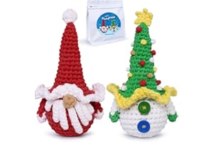 MINTION Christmas Crochet Kit for Beginners, Crochet Starter Kits for Kids and Adults Amigurumi Craft Knitting Crochet Animals Kits with Step-by-Step Video Tutorials
