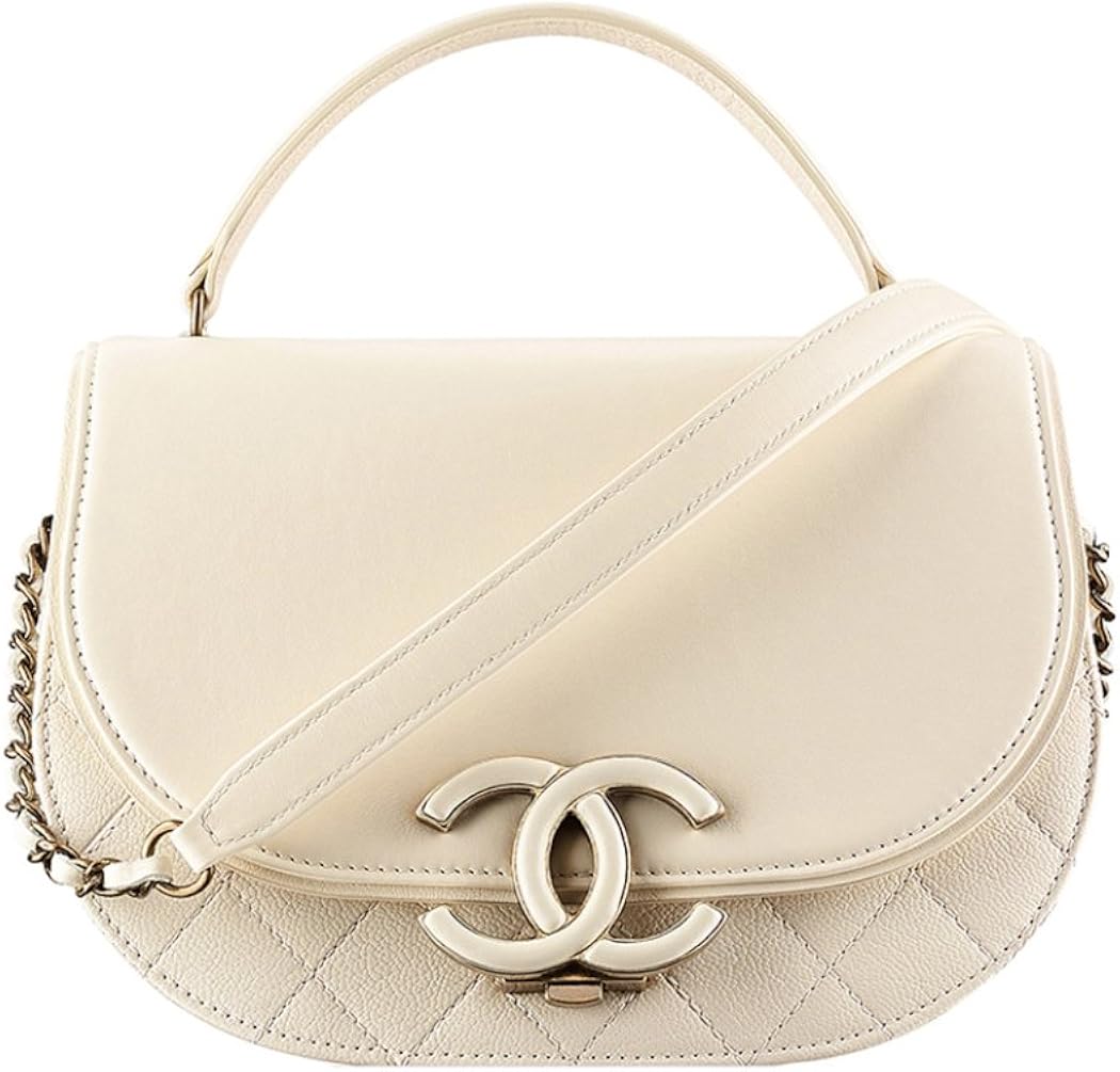 Authentic Chanel Messenger Bag Calfskin White Item A93460