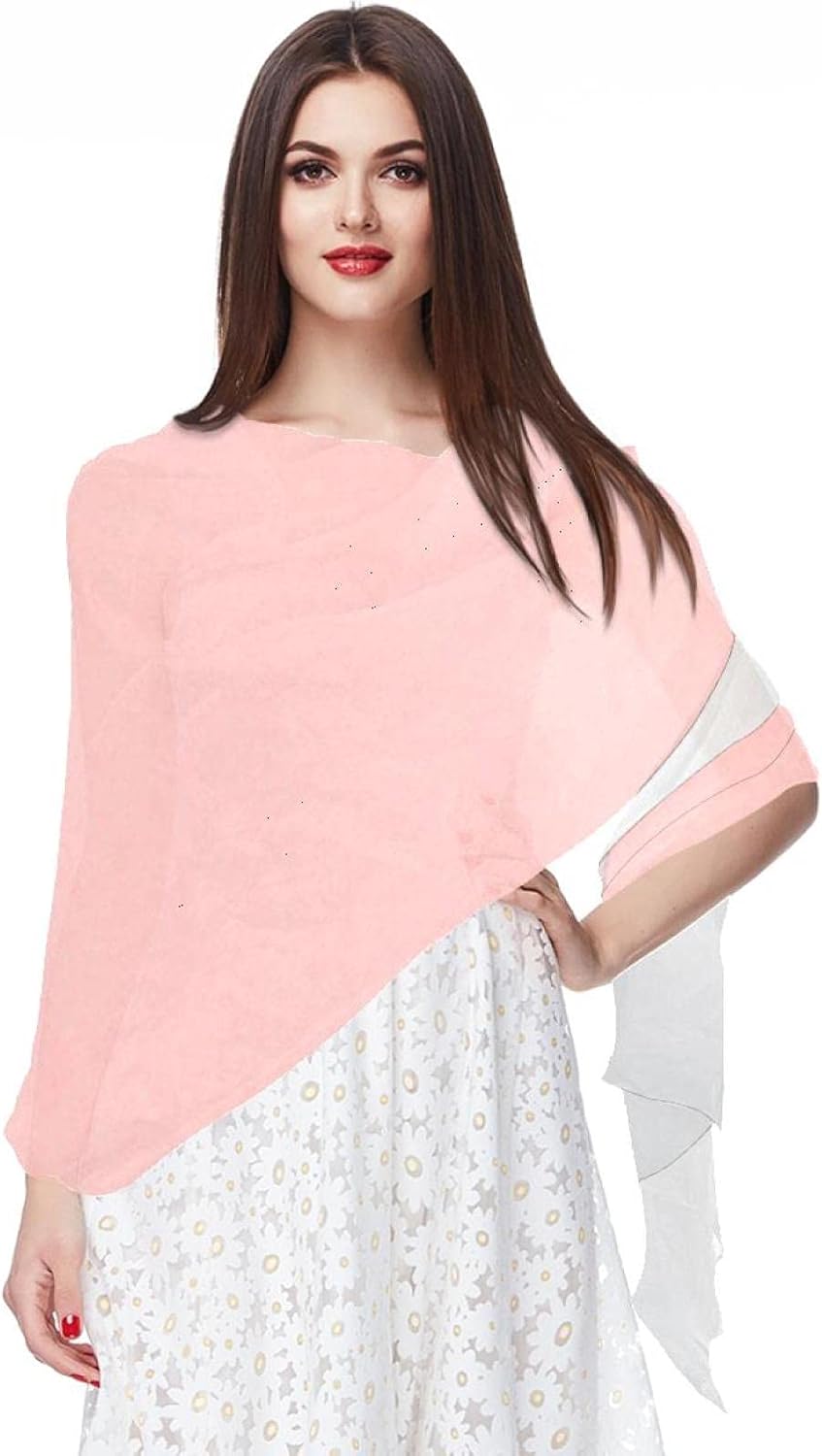 Chiffon Scarves Shawls and Wraps for Evening Dresses, Large Soft