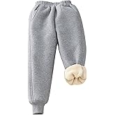Gihuo Unisex Boys Girls Winter Warm Sherpa Lined Sweatpants Jogger