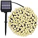 [72foot 200 Led] Solar String Lights OutdoorGarden Lighting, 8 Mode (Steady, Flash), Waterproof, Fairy Lamp Decoration for Halloween, Yard, Fence, Patio, Tree, Party, Holiday, Home (Warm White)
