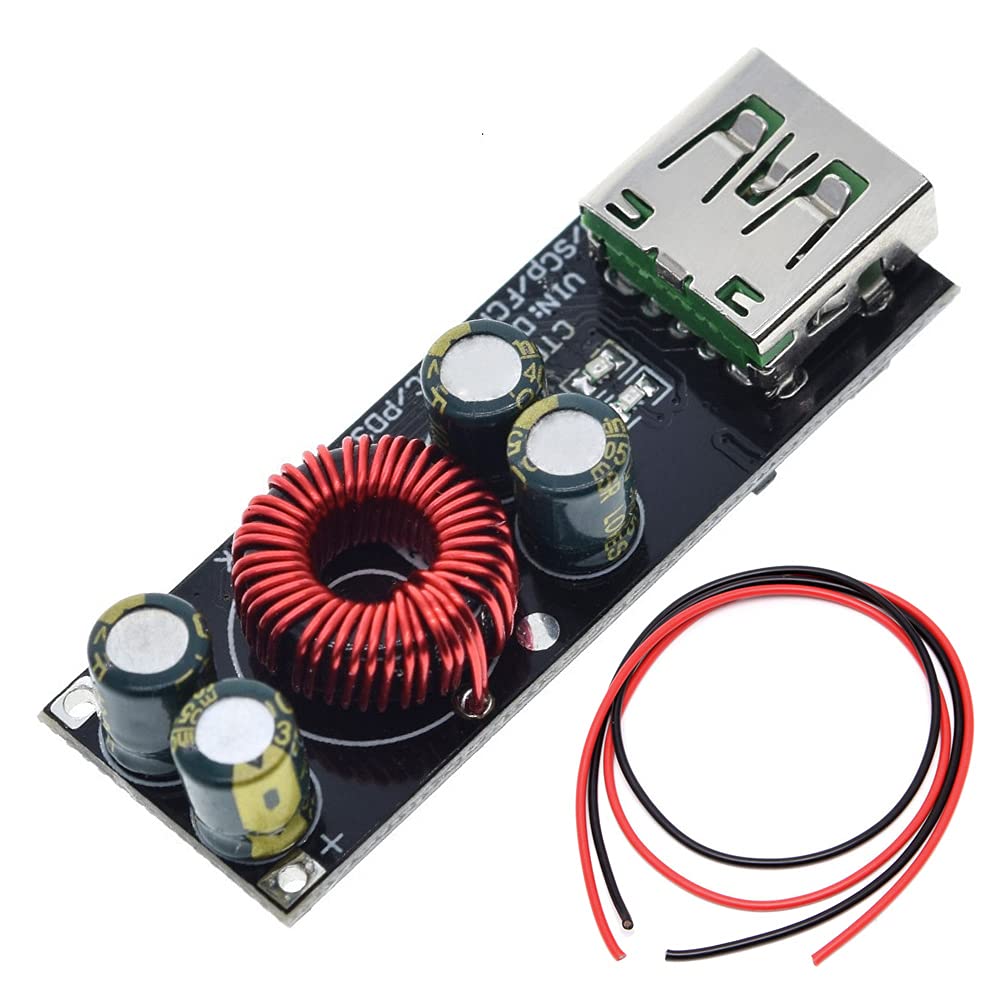 Youmile 6-35V QC4.0 QC3.0 USB Type-C Quick Charge Module Step Down Buck Converter Module for Mobile Phone with 24AWG Wire
