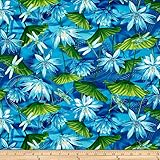 Kanvas Dance Of The Dragonfly Metallic Waterlily Pool Ultramarine Fabric By The Yard
