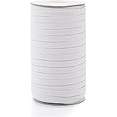 80 Yards Elastic Band 3/8 inch Wide White Elastic Strap High Elastic Cord for Sewing Waistband and Pants Waist, 1 Rolls