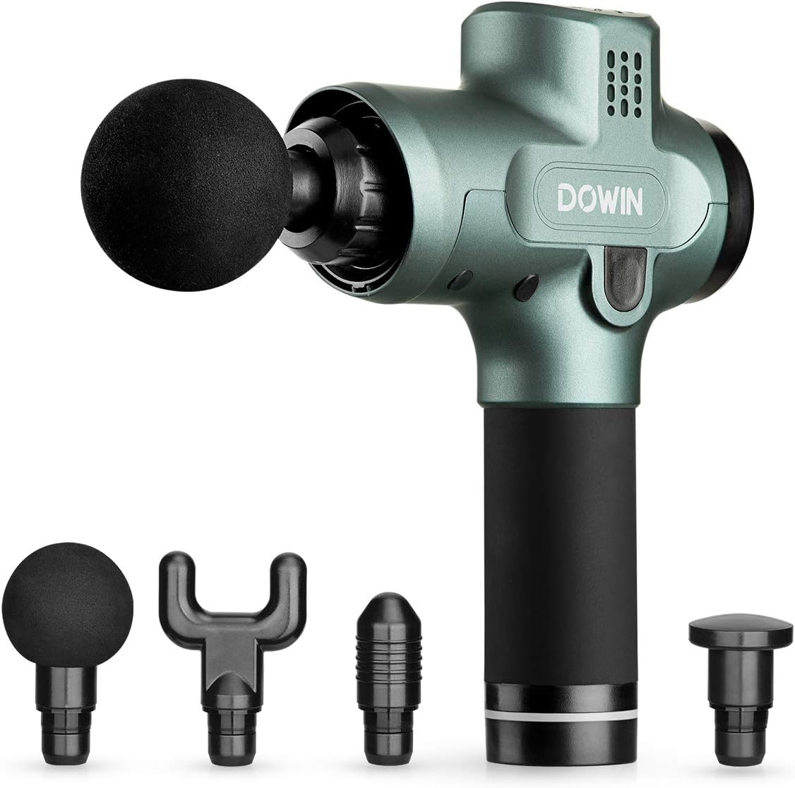 Dowin Massage Gun for Athletes, 20Speeds Deep Tissue Percussion Muscle Massager, Portable Massage Device for Full Body Muscle Recovery and Pain Relief (Midnight Green)