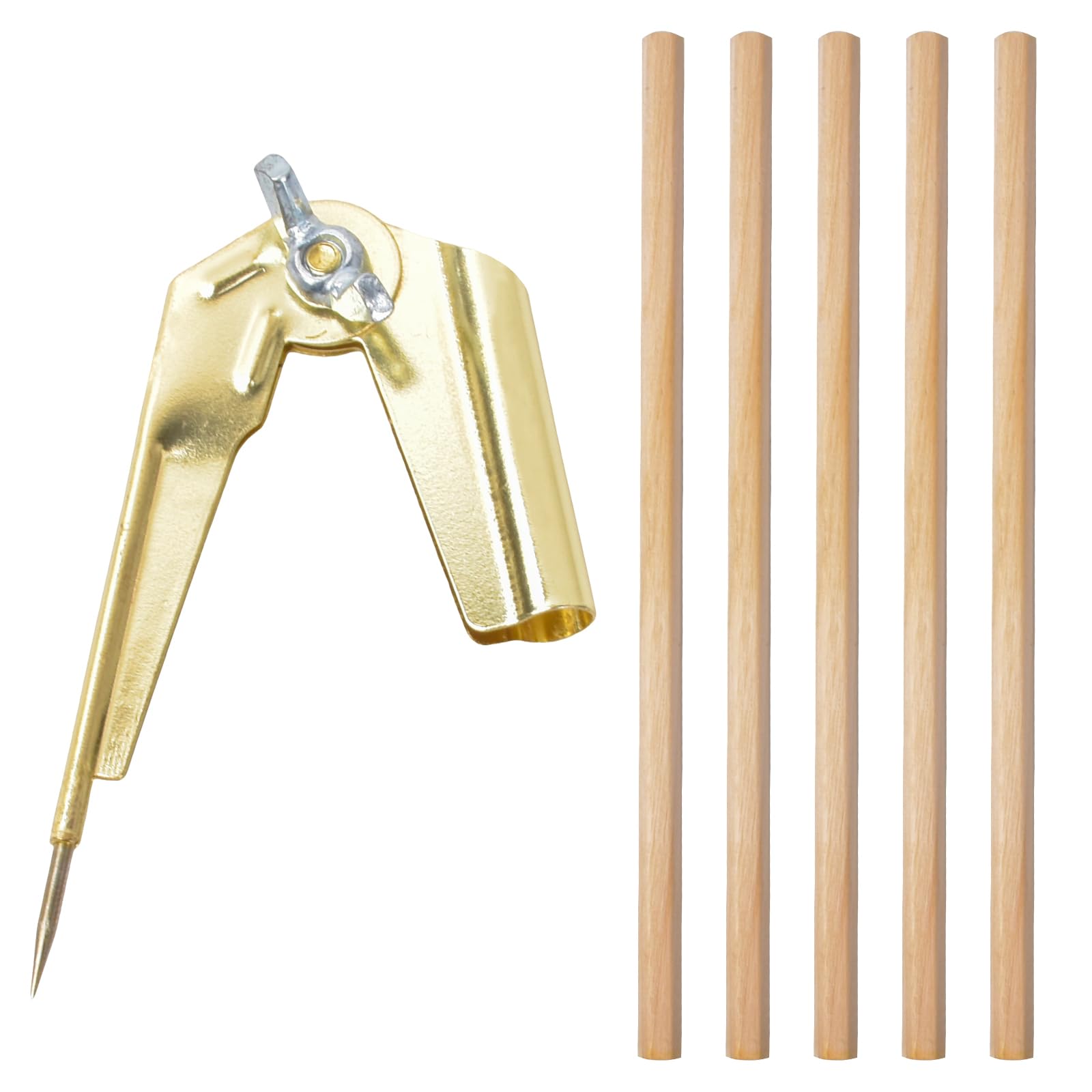 Pencil Compass and Scriber, Woodworking Compass Adjustable, Professional Woodworking and Geometry Tool with Wing Divider and 5 Pencil for Drawing Drafting Carpentry