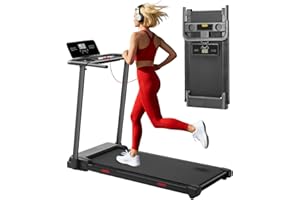 MCRG Portable Treadmill with Handles, 3.5HP Electric Small Treadmills for Home Small Spaces, 400LBS Walking Pad Treadmills with Handle Bar, Compact Running Treadmill for Home Office Apartment