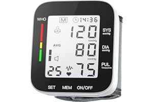 NOUYAN Blood Pressure Monitor Automatic Blood Pressure Machine for Home Use Voice Large LCD Display Blood Pressure Cuff Wrist BP Monitor 2X99 Readings with Carrying Case