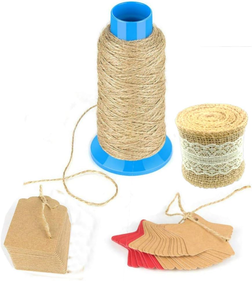 328 Feet Natural Jute Twine Gift Twine String +60 Pieces