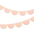 Meri Meri Peach Scallop Pennant Banner (Pack of 2), 13' Party Banner Including Excess Cord, Garland Birthday Party Decorations