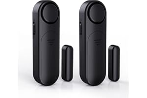 AKOYU Window and Door Alarm When Opened (2 Pack) for Kids Safety/Home Security, Wireless Opening Sensor Alarms for Sliding Glass Door, 120dB Burglar Alert, Ideal for Business,Garage,Apartment, Black