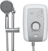 Triton Perea Electric Shower 9.5kW White Brushed Steel Opal 3 Aquasurge Rosato view 3