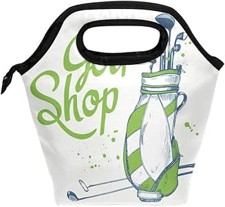 Bolsa Del Almuerzo Dibujos Animados Pelota De Golf Deporte Aislado