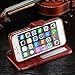iPhone 5s Case, iPhone 5 Case,Joopapa iPhone 5s/5 Wallet Case, Luxury Fashion Pu Leather Magnet Wallet Flip Case Cover with Built-in Credit Card/ID Card Slots for 5s 5G 5 (Brown)