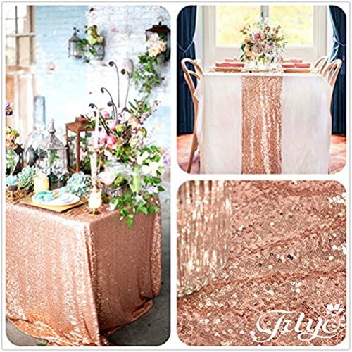 trlyc royal rose gold boyutunuzu secin 9 cm 3 ft royal rose gold parlak payet masa ortusu dugun masa ortusu masa ortusu 35 cm x 35 cm masa runner pembe altin amazon com tr