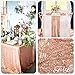 TRLYC 14X108-Inch Real Rose Gold Sequins Square Tablecloths and Table Runner with Wedding,various Sizes