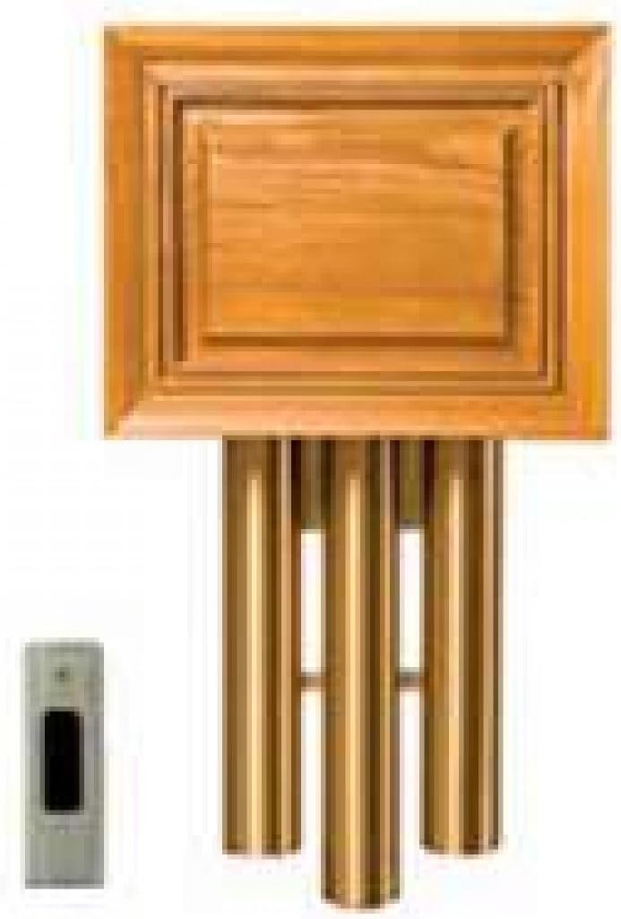Battery Chime with Hanging Tubes, Oak & Brass Doorbell Kits