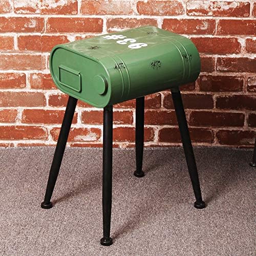 YIN QM Industrial Style Vintage Wrought Iron Petrol Barrel Stool Restaurant Bar Stool Decorative Dining Table Seat