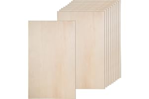 AWIZOM 12 Pack Basswood Sheets for Crafts-12 x 20 x 1/8 Inch- 3mm Thick Plywood Sheets with Smooth Surfaces-Unfinished Rectangular Wood Boards for Laser Cutting, Wood Burning, Architectural Models, Staining