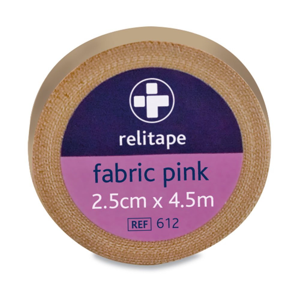 Reliance Medical 2.5 cm x 4.5 m Pink Relitape Fabric Elastic Strapping Tape