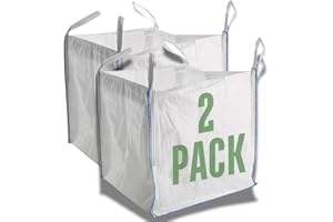 2 x Byson Garden Yard Waste Bag holds loads up to 2200 LBS, 85 cm x 85 cm x 85 cm FIBC Bulk Bag Open Top Plain Bottom Rubble 