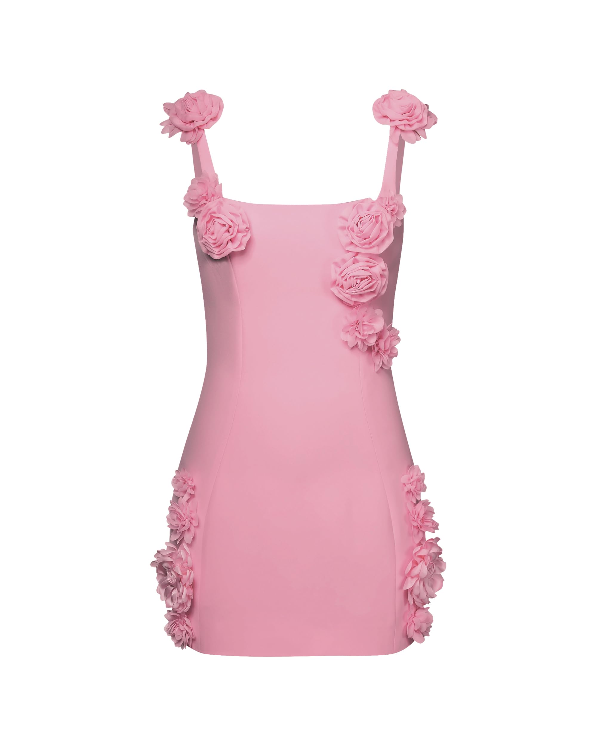 Photo 1 of JW PEI Women's Elaina Pink Rosette Applique Mini Dress-Pink