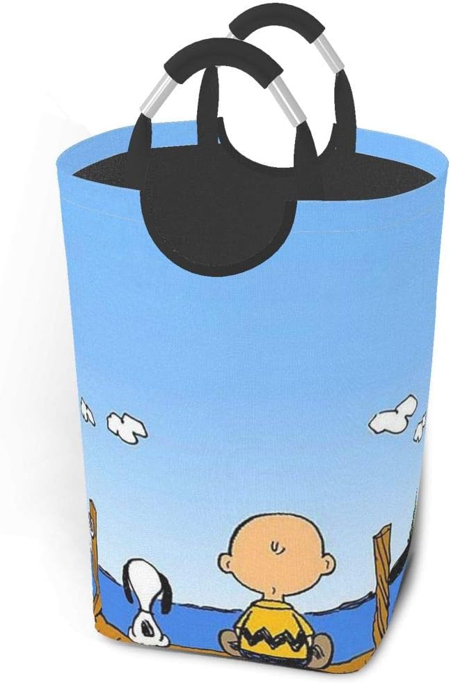 KSHGZH Laundry Basket Collapsible Laundry Hamper - Snoopy and Charlie Brown Clothes Bag Storage Basket, Folding Washing Bin 50l